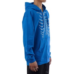 Sudadera con Capucha Azul para Hombre, con Cierre y Diseño de Pedrería, Corte Regular, Informal, de Forro Polar, para Otoño - Product Image 4