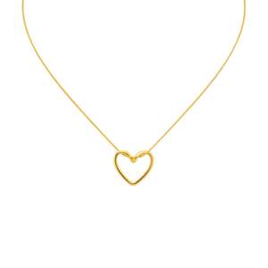 Hallmarked Silver 18K Gold Plated Minimal Heart Pendant for Women - Product Image 3