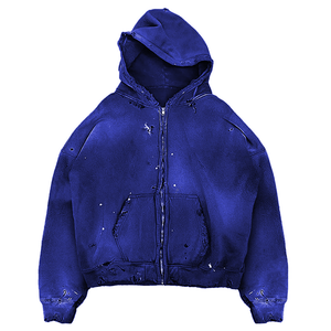 Sudadera con Capucha Personalizable para Hombre, Diseño Liso Teñido, Estilo Urbano, de Alta Calidad, Gruesa y Desgastada, Venta al Por Mayor - Product Image 4