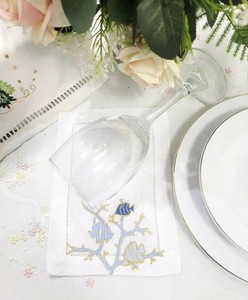 Servilletas de Cóctel Modernas Bordadas con Peces y Corales, Personalizadas al por Mayor, 6*9 Pulgadas, Duraderas, Reutilizables, 100% Algodón, para Eventos - Product Image 4