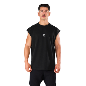 Débardeur Homme Noir Délavé Sans Manches Coupe Ample pour Entraînement Musculaire et Fitness OEM en Gros - Product Image 1