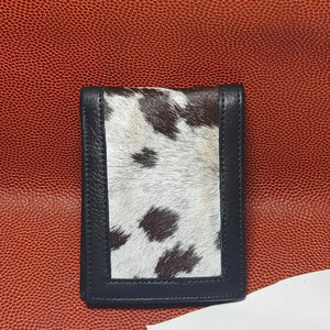 Portefeuille en cuir de vachette premium avec poils, fait main, en cuir véritable, fourrure naturelle, élégant, pour homme - Product Image 3