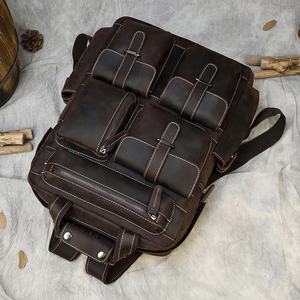 <b>Leather</b> <b>Backpack</b> Large Capacity Original Cow Skin <b>Leather</b> <b>Backpacks</b> Functional Casual Packs for <b>Man</b> Cool Design MBF-0273 - Product Image 6