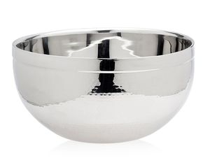Tazón Decorativo de Acero Inoxidable Martillado, Moderno y Elegante, para Servir Ensaladas, Frutas, Centro de Mesa - Product Image 1