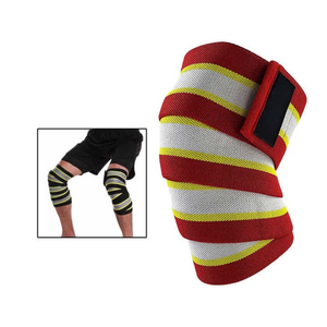 Heavy Duty Cotton <b>Weight</b> Lifting Compression Knee Support Wraps Breathable Eco-Friendly Custom Color & Logo Squat Knee Wrap - Product Image 5