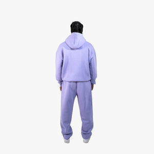Survêtement streetwear de qualité supérieure pour hommes, survêtement oversize en tissu délavé pour l'hiver, fermeture éclair, manches longues - Product Image 4