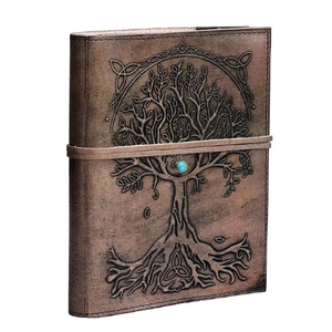 Diario de cuero con diseño del Árbol de la Vida, estilo vintage, con tapa dura, personalizado, con correa y cierre, gran éxito de ventas. - Product Image 2