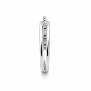 925 Sterling Silver Womens <b>Open</b> Double Band <b>Ring</b> with Cubic Zirconia Pave Accent Minimalist Modern Design High Polish Finish Dai - Product Image 3