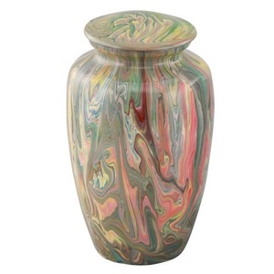 Urnas de cremación de aluminio para adultos con adhesivo de pájaro en vuelo azul, urna funeraria de metal acabado para cenizas humanas, urnas conmemorativas de cremación. - Product Image 3