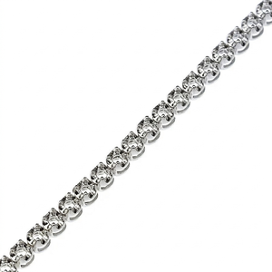 <b>Crown</b> Prong Tennis Bracelet Mounting 925 Sterling <b>Silver</b> Sizes 2.5-4.0mm - Product Image 3