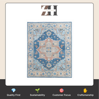 Export Quality Traditional Oushak Geometric Wool Rug Handmade Luxury Carpet Wholesale