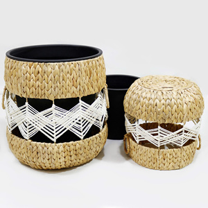 Home Decorate Planter 100% Natural Water Hyacinth Indoor Planter <b>Small</b> Pots for Plants for Sale - Product Image 3