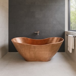 Luxury Freestanding Copper Bathtub with Heavy-Duty Double-Wall Body and Optional Onsite Insulation for Long-Lasting Performance - Product Image 1