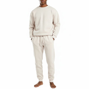 Custom Unisex tracksuit set Sweatpants and <b>Hoodie</b> Set <b>Plain</b> Oversized Fleece Custom 500 GSM Baggy Tracksuit set for Men - Product Image 1
