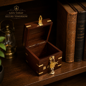 Money <b>Box</b> | Indian Rosewood Wooden Savings Bank <b>Box</b> | Premium Handmade Coin <b>Storage</b> Case with Lock and Key Gift Decor Luxury Kee - Product Image 3