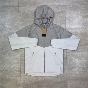 Unisex Printed Breathable Hooded Windbreaker <b>Jacket</b> Full Sleeve Color Blocking Lightweight Polyester Spring Sporty Zipper <b>Fly</b> - Product Image 1