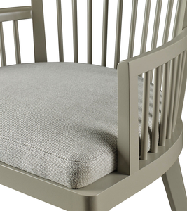 Silla de Madera Pintada en Gris de Estilo Nórdico Minimalista con Respaldo de Listones Verticales - Product Image 4