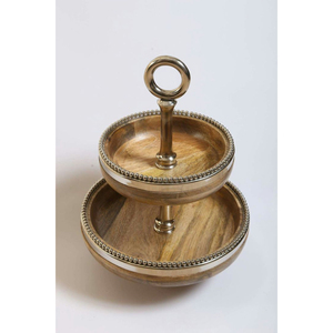Attractive Look High Grade Golden Floral Cake Platter Round Metal Handmade Decorative Stand <b>Table</b> Centerpiece Decorative Stand - Product Image 5