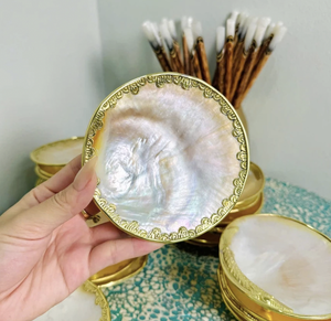 Natural Mother of Pearl Plate Vietnam Handmade Shell Material for Jewelry Storage Serving Decor Polished Use - Product Image 1