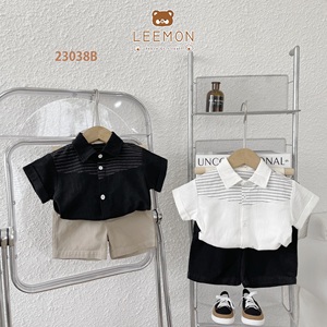 Ensemble décontracté d'été en gros pour garçons : tenue de pique-nique, chemises et shorts pour fêtes, vêtements de mode pour tout-petits garçons - Product Image 1