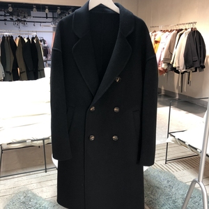 Abrigo de lana de doble botonadura para mujer con solapa con muescas, gabardina larga de invierno - Product Image 4