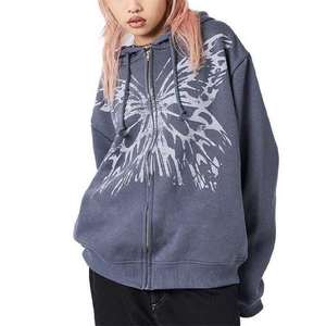 Sweat-shirts et sweats à capuche oversize 100 % coton pour femme, avec logo personnalisé imprimé, style streetwear, épais, pour l'automne/hiver - Product Image 4