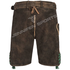 Derniers modèles de Lederhosen bavarois pour hommes, costume d'Oktoberfest, cuir de vachette véritable, daim, personnalisé, respirant, séchage rapide, shorts - Product Image 4