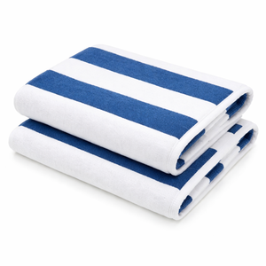 Toalla de Playa de Algodón Premium a Rayas Azules y Blancas, Grande, de Secado Rápido, Antiarena, para Piscina, Viajes, Spa, Baño y Hogar, Alta Absorbencia - Product Image 1