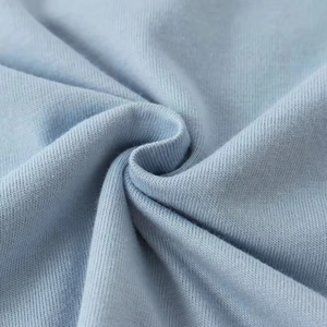 Camiseta de Manga Corta para Hombre, Cuello Redondo, Color Azul Claro, 100% Algodón Jersey, Transpirable, Corte Regular, Color Sólido, Tejido de Punto - Product Image 3
