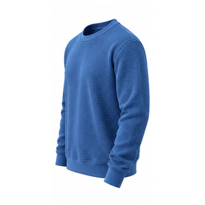 <b>Men</b> Waffle Knit Sweatshirt <b>Long</b> <b>Sleeve</b> Crew Neck Pullover Casual Thermal Textured <b>Top</b> Embroidered Eco-Friendly Custom OEM - Product Image 2