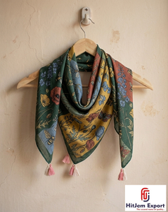 Pañuelo de Seda Estampado de Lujo para Mujer, Suave y Ligero, Cuadrado, Fabricante OEM ODM de Textiles Personalizados, Venta al Por Mayor - Product Image 4