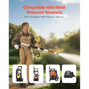 24 ft Telescoping <b>Spray</b> Wand 4000 psi Power Washer Extension Pressure Washer with Gutter <b>Cleaner</b> for Efficient Cleaning - Product Image 2