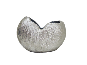 Florero Moderno Clásico de Metal Plateado, Texturizado, Escultural, Artístico, para Colgar o Colocar en Mesa, Decoración Dorada - Product Image 1