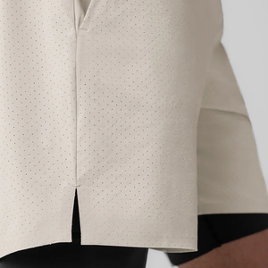 Shorts Bermuda en Coton Uni pour Homme, Taille Mi-Haute avec Cordon de Serrage, Vêtement de Sport Écologique, Séchage Rapide, Respirant, Tricoté - Product Image 5