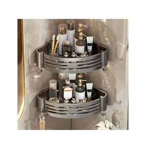 Estante Esquinero de Aluminio Autoadhesivo para Baño, Montado en la Pared sin Taladro, Organizador para Accesorios y Artículos de Aseo - Product Image 1