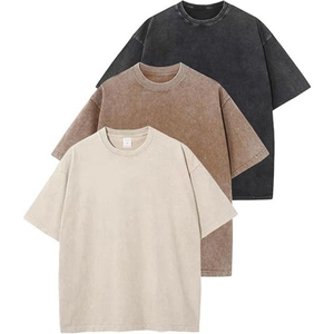 T-shirt en coton uni surdimensionné pour homme, col rond, manches courtes, décontracté, jersey, coupe classique, style régulier - Product Image 3