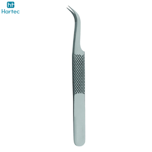 Pinces à fibres en acier inoxydable de qualité chirurgicale pour extensions de cils en volume, outil personnalisé, lot de 4 pinces à cils argentées - Product Image 4