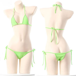 Adjustable <b>String</b> <b>Bikini</b> Swimsuit For Women Triangle Top And Bottom Two Piece Beachwear - Product Image 2