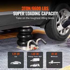 Martinetto Pneumatico a Tre Sacche da 3 Tonnellate/6600 Libbre, Sollevamento Rapido 3-5s, Altezza 17,7 Pollici/450 mm, Sei Tubi in Acciaio, per Auto - Product Image 6