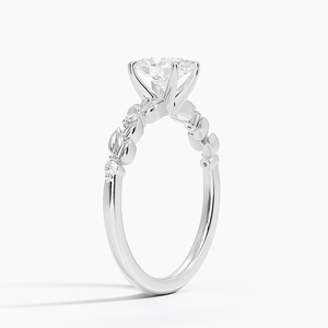 BOJ <b>Ring</b> 0108 Oval Cut 925 <b>Silver</b> Leaves and Buds Setting <b>Solitaire</b> Diamond <b>Ring</b> 2ct D Color VVS1 Moissanite GRA Certified - Product Image 2