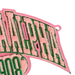 Parche de Chenilla Curvo de la Hermandad AKA, Rosa y Verde, Desde 1908, Bordado, Termoadhesivo o para Coser, para Chaqueta, Sombrero, Bolso, Aplique - Product Image 4