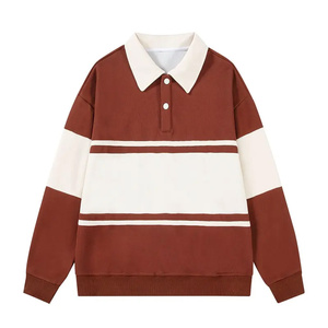 เสื้อโปโลถักผู้ชาย แขนยาว ทรงปกติ ลายทาง สีตัดต่อ สไตล์ลำลอง - Product Image 4