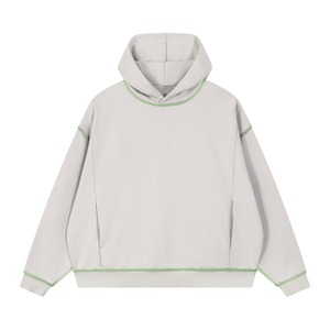 Unisex Light Blue Hooded Sweatshirt Oversized Fit Casual Knitted Cotton Long Sleeve Solid Color Pocket Design Autumn Wear - Product Image 2