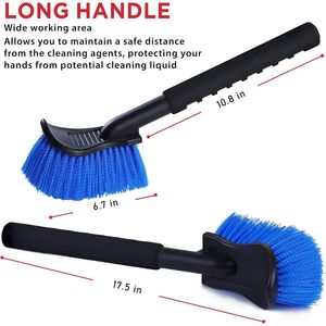 Brosse de lavage de voiture à long manche de 17,5 pouces, douce et sûre pour le nettoyage des flancs des pneus et des jantes, sans rayures, entretien automobile - Product Image 4
