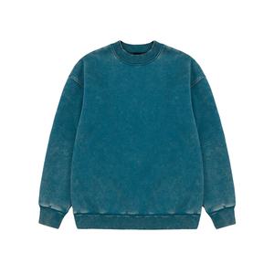 Sudadera de Cuello Redondo Extra Grande de Primera Calidad, 350 g/m², Lavada con Ácido, para Hombre, Talla Grande, Diseño de Hombros Caídos, Tinte Liso, Invierno - Product Image 5