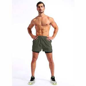 Shorts de sport pour hommes, personnalisables avec logo, taille haute, séchage rapide, respirants, grandes tailles, motif uni, pour l'entraînement, vente en gros, fitness - Product Image 5