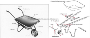 Vietnam-Made High Quality Solid <b>Wheelbarrow</b> with Pneumatic Wheel and Plastic Metal Tray for Garden Construction - Product Image 6