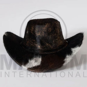 Chapeau en cuir de vache de qualité supérieure pour hommes, tendance pour adultes, chapeaux de cowboy - Product Image 5