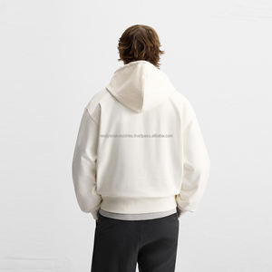 Sweat à capuche surdimensionné en coton de haute qualité, sweat à capuche épais en polaire, uni à épaules tombantes, fabricant de sweats à capuche pour hommes personnalisés - Product Image 3