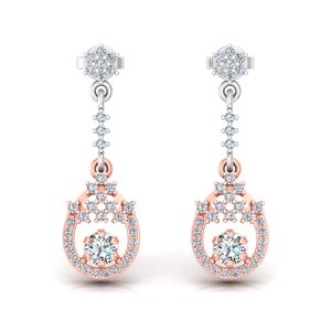 Pendientes Largos de Oro Sólido de 10k, 14k y 18k con Diamantes Cultivados en Laboratorio de Corte Redondo de Diseño, para Regalo, Fiestas, Aniversarios y Uso Diario - Product Image 5